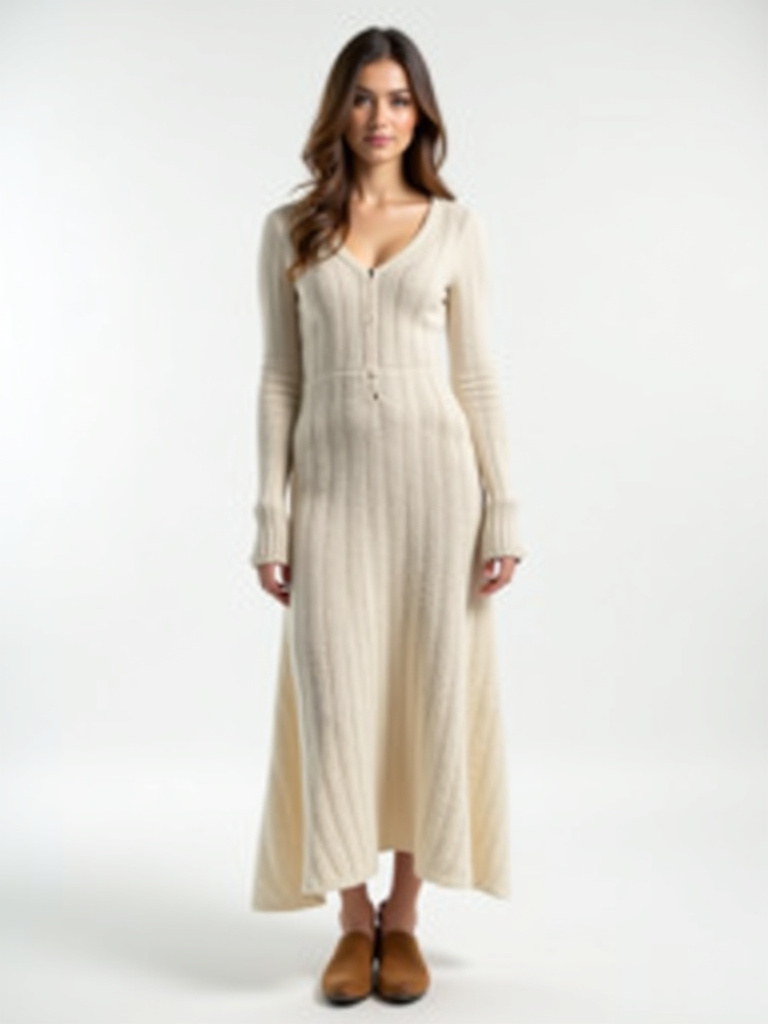 Robe pull longue col roulé plusieurs coloris